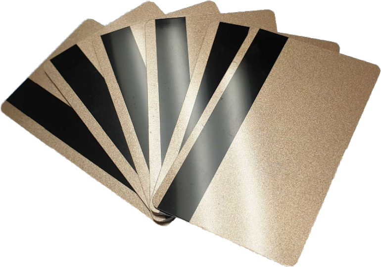 Metallic Gold CR80 Cards with Stripe Unicard